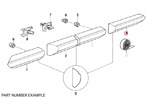 Genuine BMW Rear Quarter Panel Moulding Right Schwarz - 51131965106