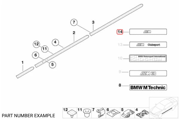 Genuine BMW Door Moulding ///M Badge - 51132264666