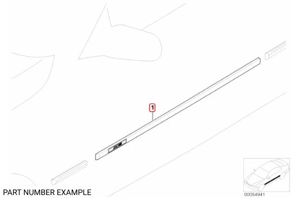 Genuine BMW Front Door Moulding Left - 51132695681