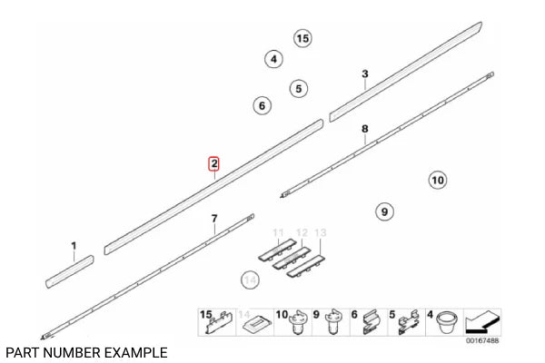 Genuine BMW Front Door Moulding Right - 51132695682