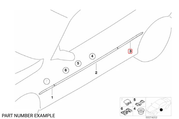 Genuine BMW Rear Body Moulding Left - 51137001045