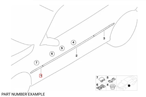 Genuine BMW E46 M3 Front Quarter Moulding - Right - 51137893678