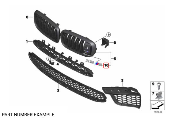 Genuine BMW Front Grille Badge for X6M - 51138063150