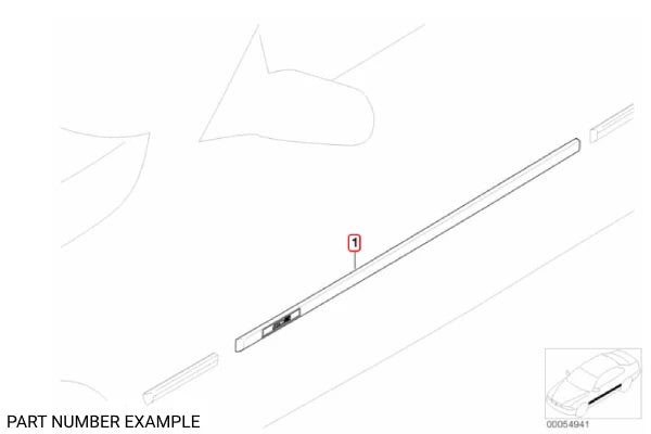 Genuine BMW Front Quarter Door Moulding Schwarz Left for E39 - 51138159293