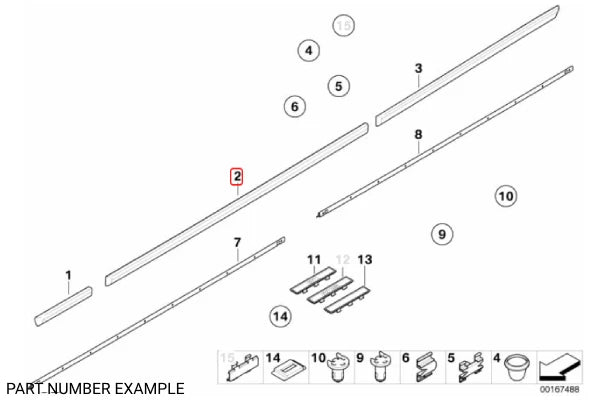 Genuine BMW Front Door Moulding Left for E39 - 51138159295