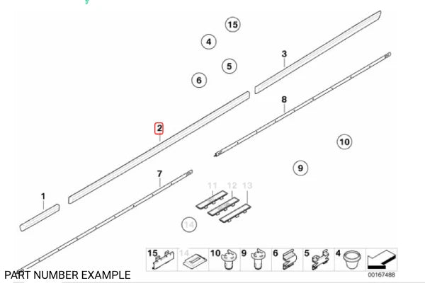 Genuine BMW Front Door Moulding Right for E39 - 51138159296