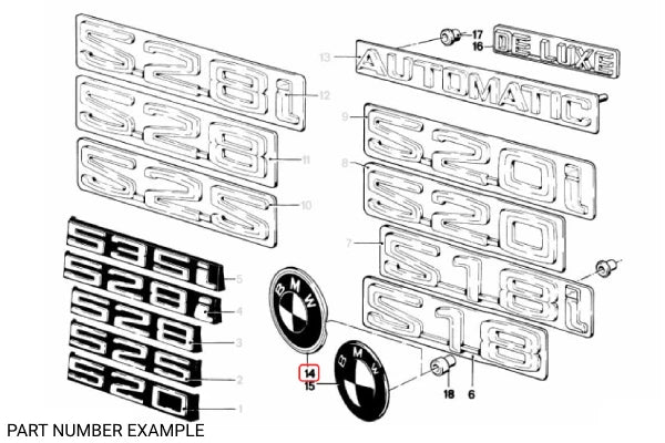 Genuine BMW Boot Emblem for E9 E12 - 51141872327