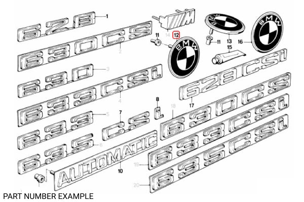 Genuine BMW E24 Boot Emblem - 51141872329