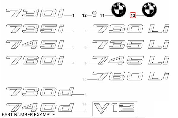 Genuine BMW Boot Emblem - 51141970248