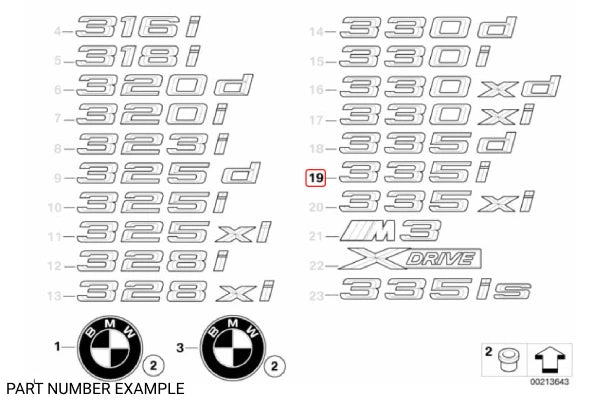 Genuine BMW Adhered Emblem for 335i - 51147166218