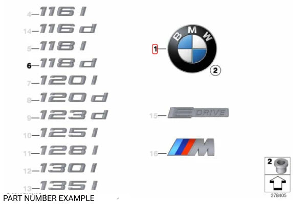 Genuine BMW 70mm Roundel Boot Emblem - 51147166445
