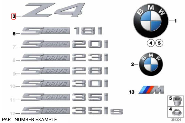 Genuine BMW Boot Emblem for Z4 - 51147221372