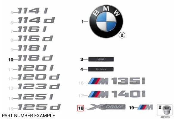 Genuine BMW X-Drive Badge - 51147318576