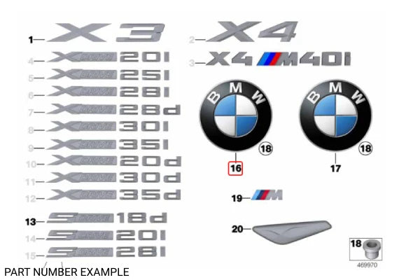 Genuine BMW Rear Boot Badge for X3 - 51147364375
