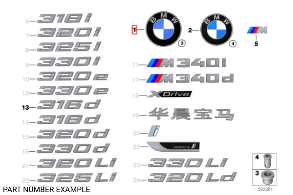 Genuine BMW Front Bonnet Emblem - 51147463684