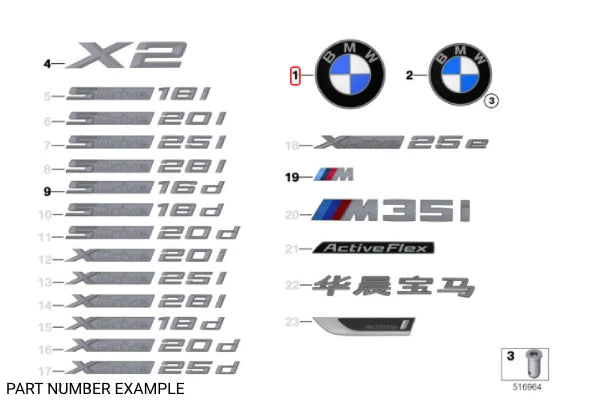Genuine BMW Bonnet Emblem 82mm - 51147463692