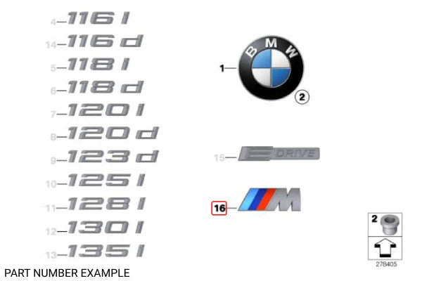 Genuine BMW Rear Boot ///M Emblem - 51147898226