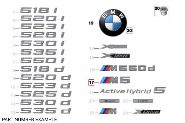 Genuine BMW F10 M5 Emblem -  51148060400