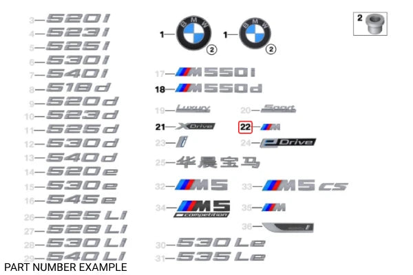 Genuine BMW Front Quarter Panel ///M Emblem - 51148068584