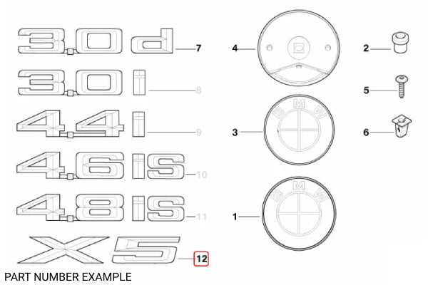 Genuine BMW Rear Emblem X5 - 51148402675