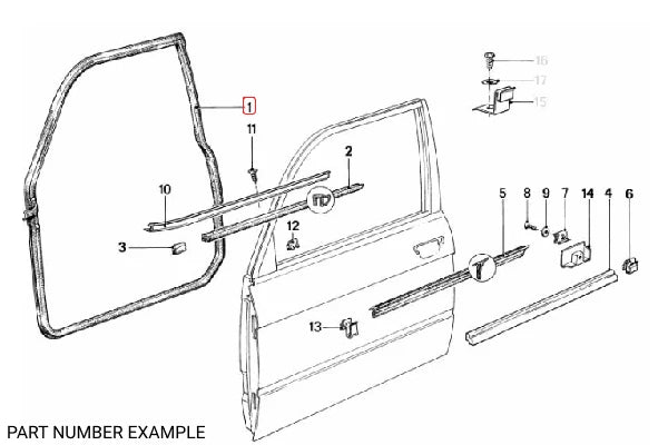 Genuine BMW Front Right Door Seal for E28 - 51211874878