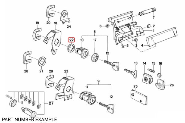Genuine BMW Door Lock Cylinder Gasket - 51211889499