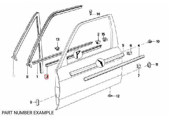 Genuine BMW Door Inner Weather Strip Left - 51211906273