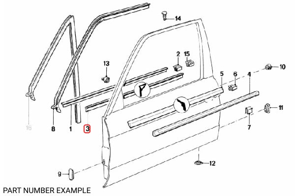 Genuine BMW Door Inner Weather Strip Right - 51211906274
