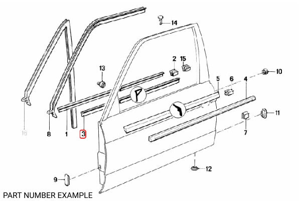 Genuine BMW Door Weather Strip Inner Left - 51211906845
