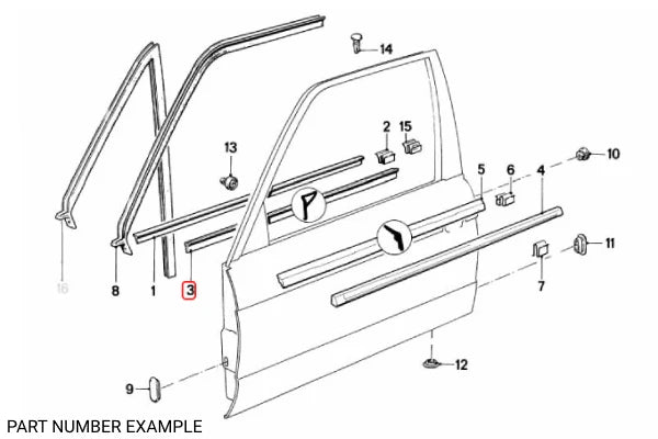Genuine BMW Door Weather Strip Inner Right - 51211906846