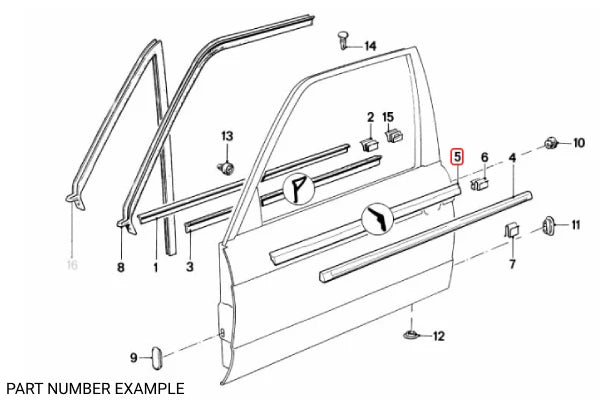 Genuine BMW Outer Door Weather Strip Left - 51211913055