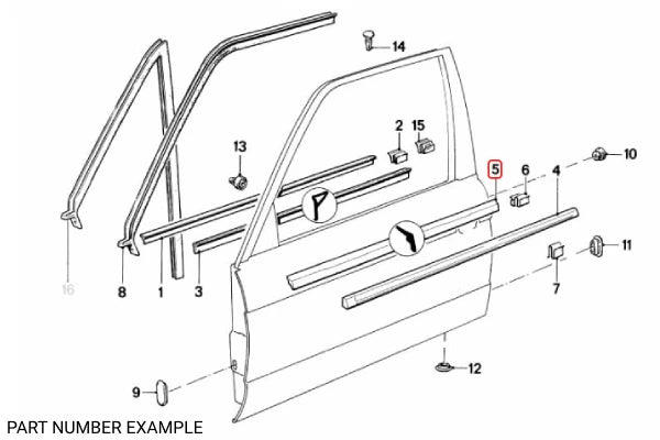 Genuine BMW Outer Door Weather Strip Right - 51211913056