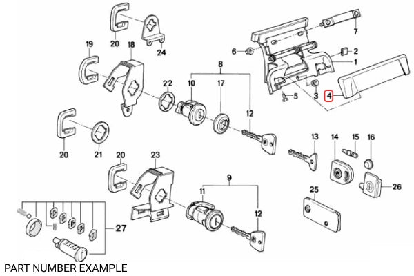 Genuine BMW Exterior Door Handle for E30 - 51211923996