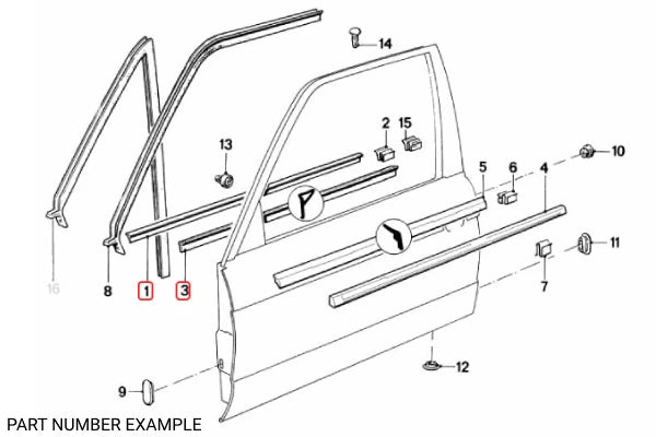 Genuine BMW Front Door Inner Weather Strip Left - 51211945591