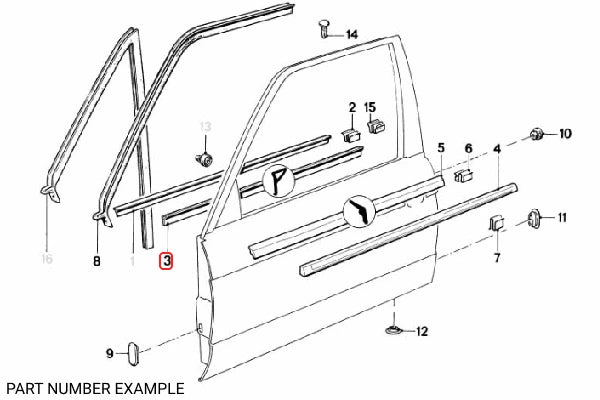 Genuine BMW Front Door Inner Weather Strip Right - 51211945592