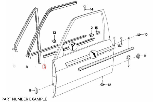 Genuine BMW Door Inner Weather Strip Left - 51211953023