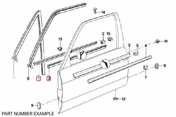 Genuine BMW Door Inner Weather Strip Right - 51211953024
