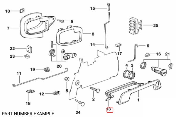 Genuine BMW Outer Door Handle Seal - 51211977669