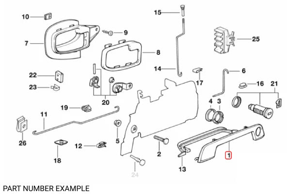 Genuine BMW Door Handle Covering Left Front - 51218205301
