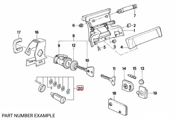 Genuine BMW Door Lock Cylinder Repair Kit (Right) - 51219061344
