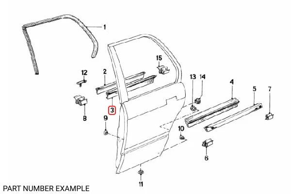 Genuine BMW Door Inner Weather Strip Left - 51221906849