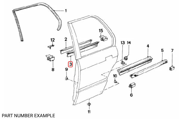 Genuine BMW Door Inner Weather Strip Right - 51221906850