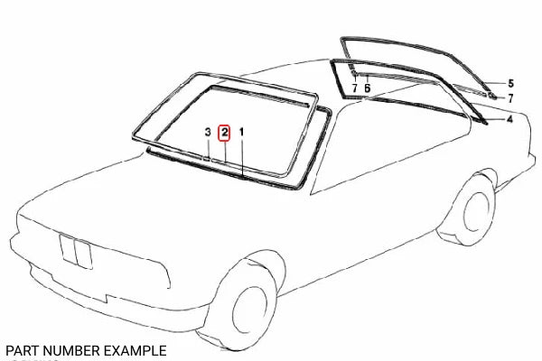 Genuine BMW Front Windshield Moulding Set - Black / Early Model - 51311968445