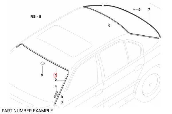 Genuine BMW Windscreen Upper Moulding for E38 - Black - 51318125887