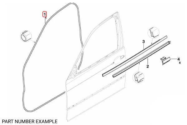 Genuine BMW Front Left Weatherstrip Seal for E46 Sedan - 51338194695