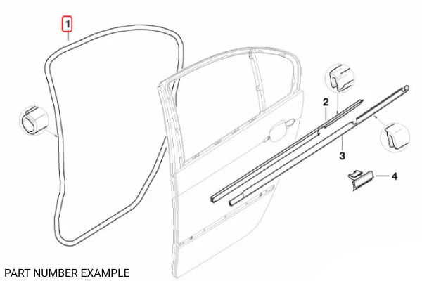Genuine BMW Rear Left Weatherstrip Seal for E46 Sedan - 51338194697