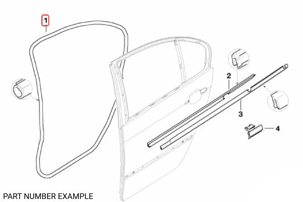 Genuine BMW Rear Right Weatherstrip Seal for E46 Sedan - 51338194698