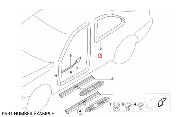 Genuine BMW Front Door Seal Left for E36 Coupe - 51712138958