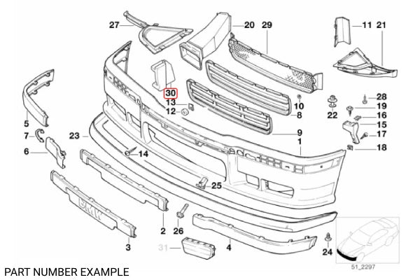 Genuine BMW Front Bumper Sealing Foam for E36 - 51712261343
