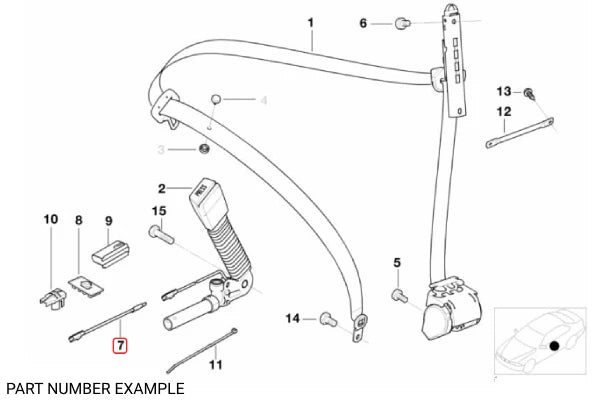 Genuine BMW Selt Belt Tensioner Wiring - 52108255704